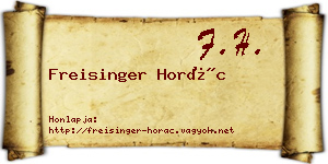 Freisinger Horác névjegykártya